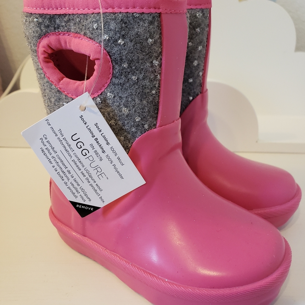 UGG pink gray boots size 10